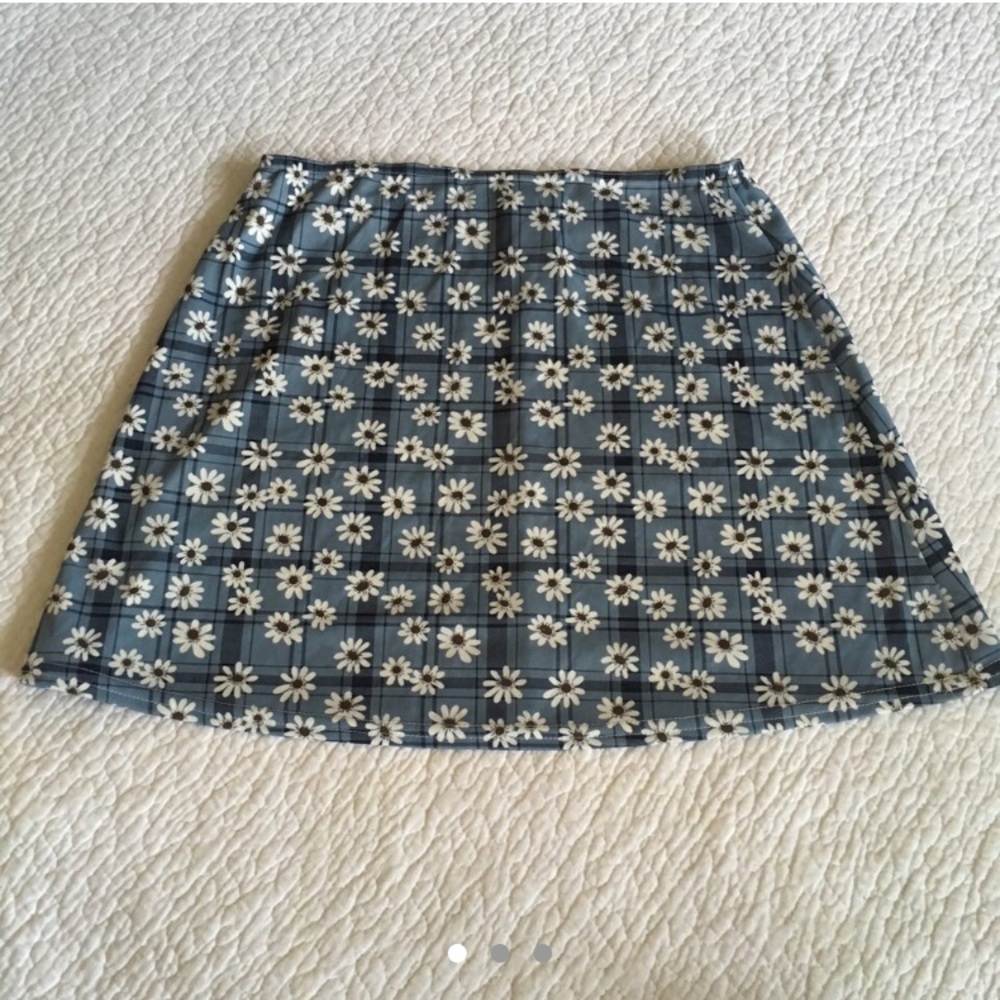 Floral plaid mini skirt !!!